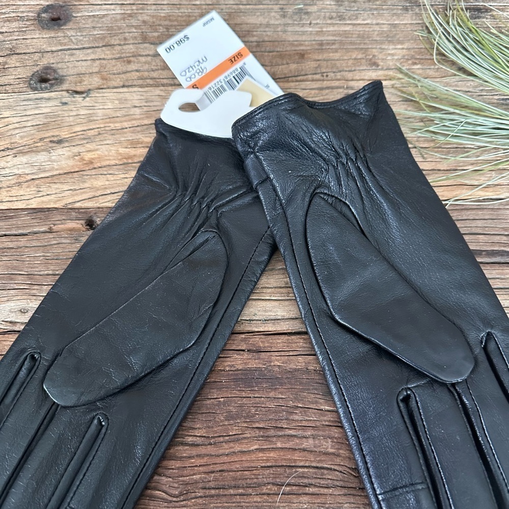 Michael Kors Black Leather Gloves with Logo - NWT - Picture 3 of 3